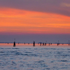 Laguna di Venezia al tramonto