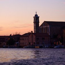 Tramonto con chiesa di Santa Maria degli Angeli